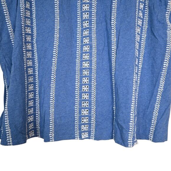 J. Jill Women's XL Blue White Eyelet Split Back Tank - Picture 5 of 9